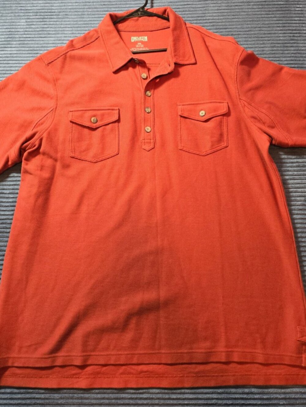 Duluth Trading Co Men’s Polo Shirt 2XL Rust Brown Cotton Short Sleeve Workwear